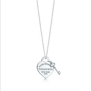 Tiffany heart tag with key necklace